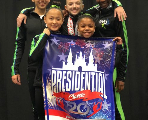 EVO Athletics Women's Gymnasts at the 2018 Presidential Classic in Orlando Florida